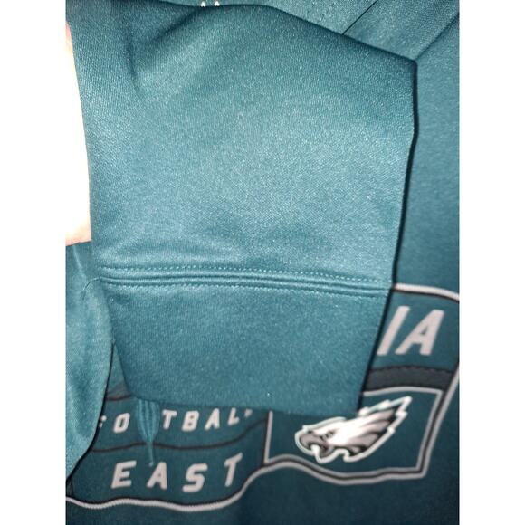 Majestic Men's NFL Philadelphia Eagles East Green Polyester Fleece Hoodie Size M - Picture 4 of 8